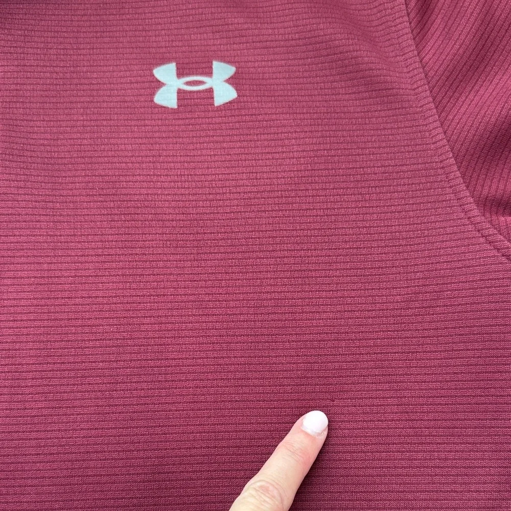 Under Armour Men's Tech Golf Polo Maroon, Size Medium - Picture 13 of 15